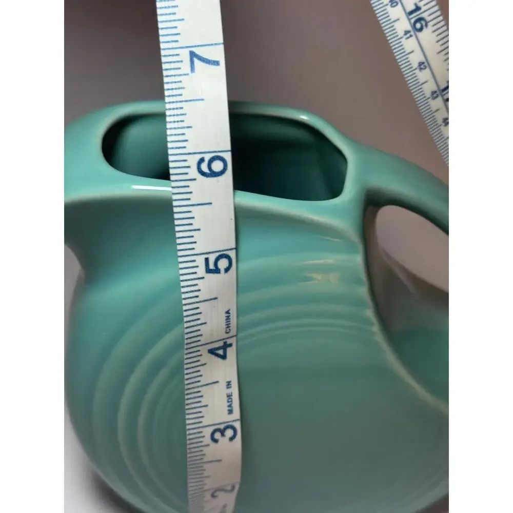 VINTAGE Fiestaware‎ Turquoise Juice Pitcher Retired 28 oz Small Disc Pitcher